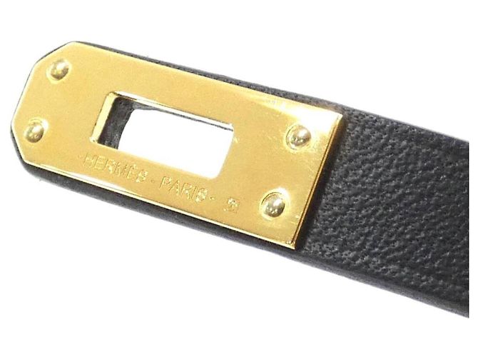 Hermès Pulsera Hermes Mini Kelly Double Tour Negro Dorado - vista 5