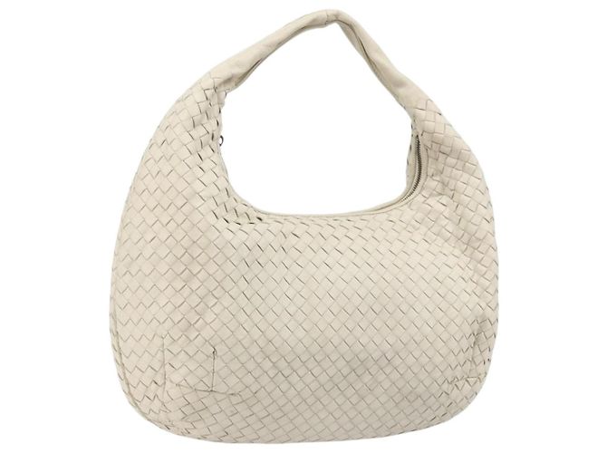 Bottega Veneta Zip Hobo Intrecciato Medium Bianco - vista 3