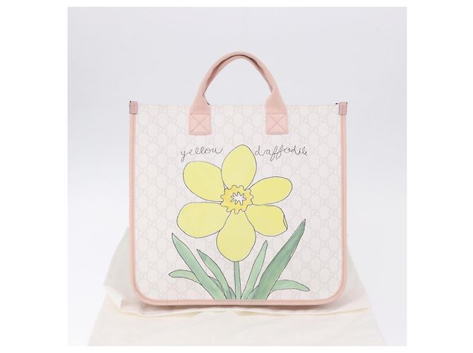 Bolso Tote GUCCI GG Supreme para niños PVC White 605831 Auth 196787M Blanco - vista 12