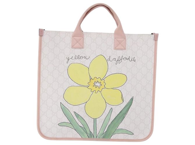 Bolso Tote GUCCI GG Supreme para niños PVC White 605831 Auth 196787M Blanco - vista 13