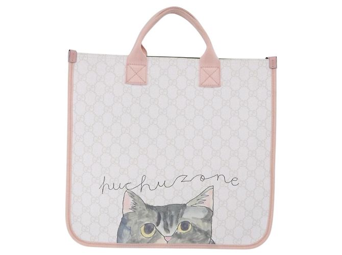Bolso Tote GUCCI GG Supreme para niños PVC White 605831 Auth 196787M Blanco - vista 2