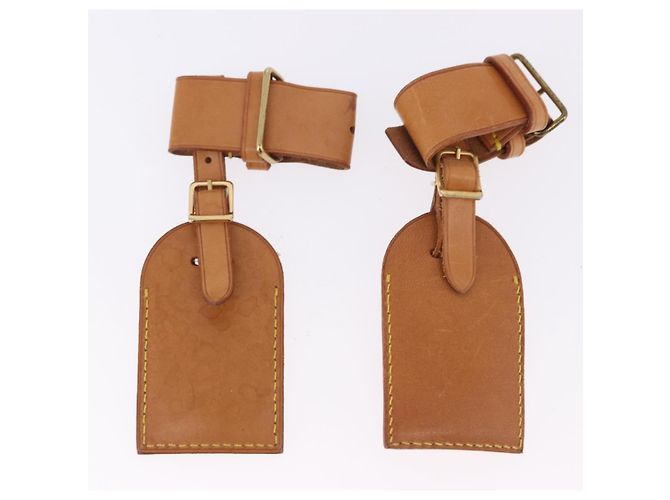 LOUIS VUITTON Name Tag Powanie 10 Set Powanie Leather Beige LV Auth 191949 - vista 10