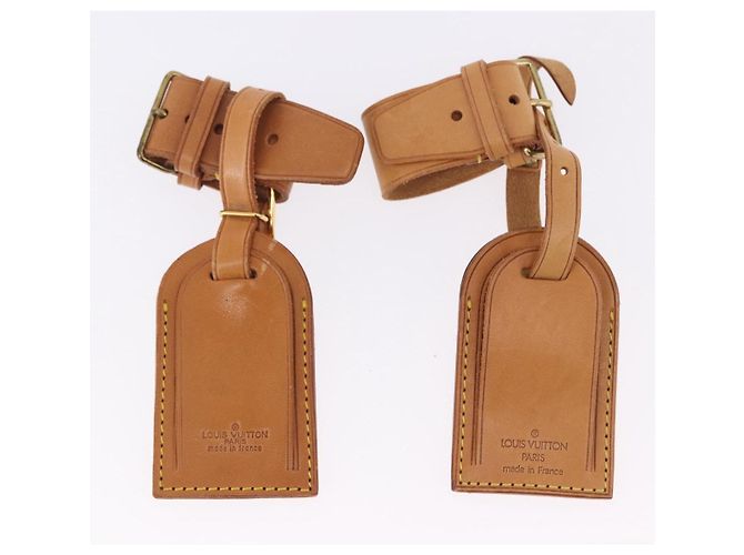 LOUIS VUITTON Name Tag Powanie 10 Set Powanie Leather Beige LV Auth 191949 - vista 11