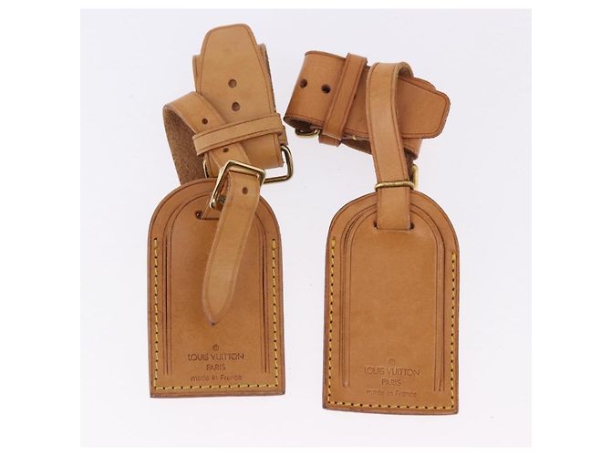 LOUIS VUITTON Name Tag Powanie 10 Set Powanie Leather Beige LV Auth 191949 - vista 2