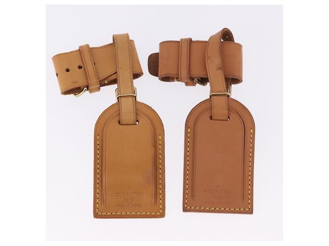 LOUIS VUITTON Name Tag Powanie 10 Set Powanie Leather Beige LV Auth 191949 - vista 4