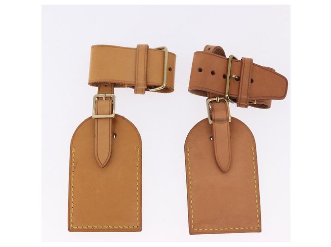 LOUIS VUITTON Name Tag Powanie 10 Set Powanie Leather Beige LV Auth 191949 - vista 5