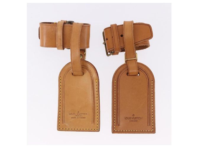 LOUIS VUITTON Name Tag Powanie 10 Set Powanie Leather Beige LV Auth 191949 - vista 7
