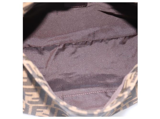 Borsa a Tracolla FENDI Zucca Canvas Mamma Baguette Marrone Argento Auth BA14949V - vista 11
