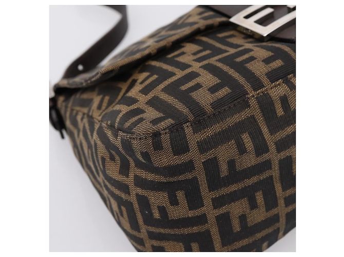 Borsa a Tracolla FENDI Zucca Canvas Mamma Baguette Marrone Argento Auth BA14949V - vista 14