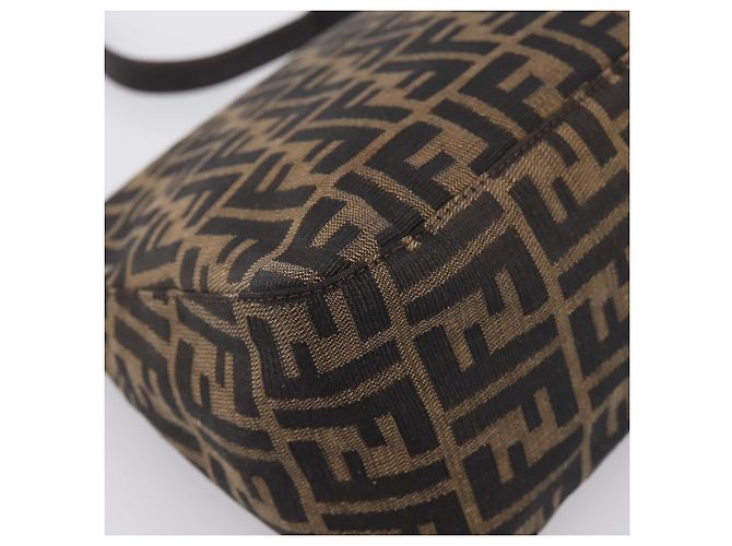 Borsa a Tracolla FENDI Zucca Canvas Mamma Baguette Marrone Argento Auth BA14949V - vista 16