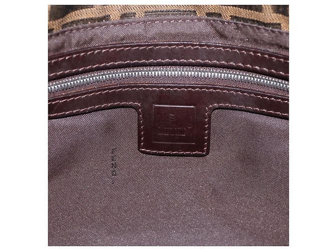 Borsa a Tracolla FENDI Zucca Canvas Mamma Baguette Marrone Argento Auth BA14949V - vista 17
