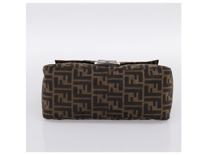 Borsa a Tracolla FENDI Zucca Canvas Mamma Baguette Marrone Argento Auth BA14949V - vista 5
