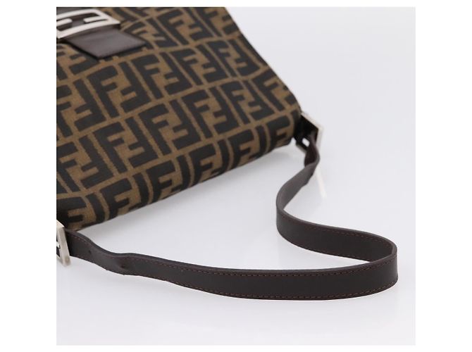 Borsa a Tracolla FENDI Zucca Canvas Mamma Baguette Marrone Argento Auth BA14949V - vista 7