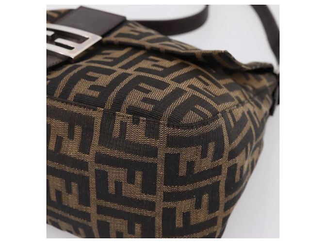 Borsa a Tracolla FENDI Zucca Canvas Mamma Baguette Marrone Argento Auth BA14949V - vista 9