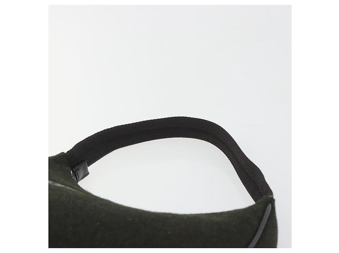 PRADA PRADA Sports Hand Pouch Wool Khaki Silver Auth 195649A Argento Cachi - vista 14