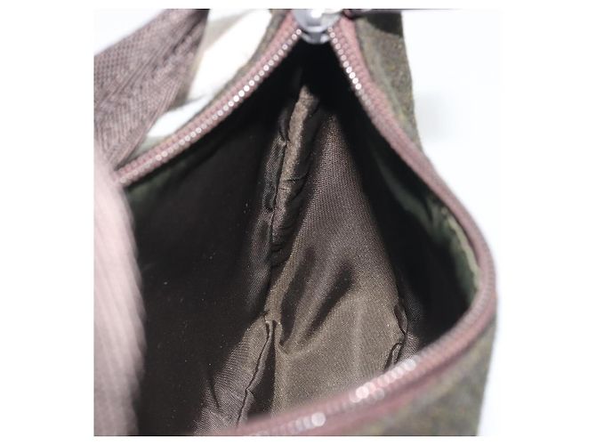 PRADA PRADA Sports Hand Pouch Wool Khaki Silver Auth 195649A Argento Cachi - vista 20
