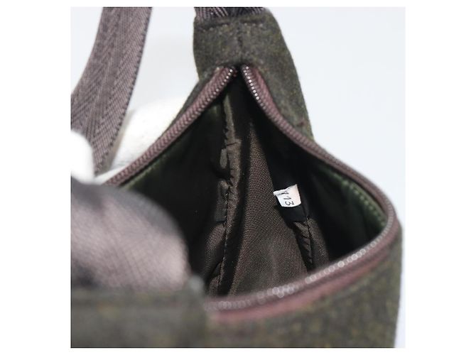 PRADA PRADA Sports Hand Pouch Wool Khaki Silver Auth 195649A Argento Cachi - vista 21