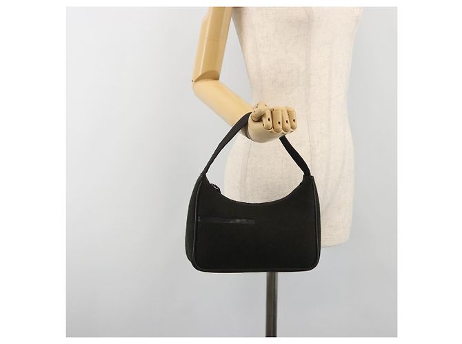 PRADA PRADA Sports Hand Pouch Wool Khaki Silver Auth 195649A Argento Cachi - vista 22