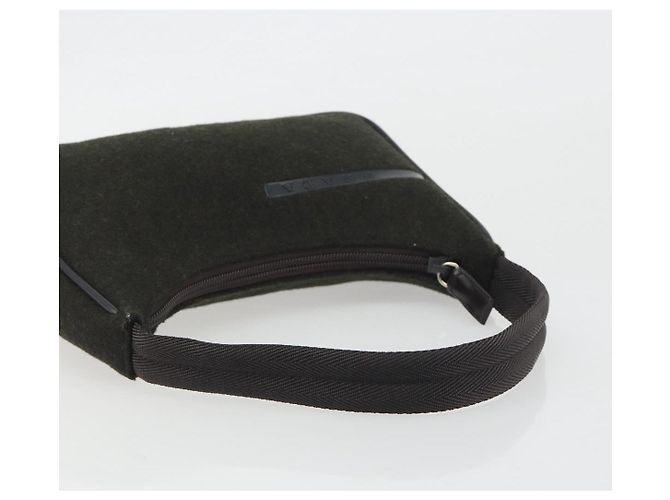 PRADA PRADA Sports Hand Pouch Wool Khaki Silver Auth 195649A Argento Cachi - vista 7
