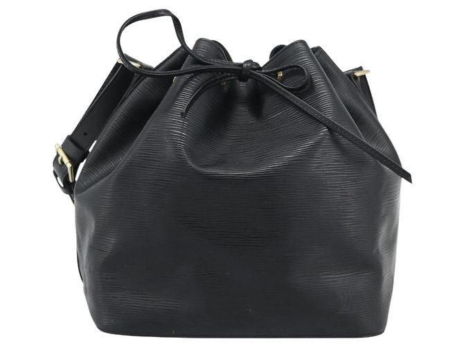 LOUIS VUITTON Borsa a tracolla Petit Noe in pelle Epi Nera M44102 LV Auth 196225 Nero - vista 13