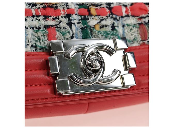 CHANEL Boy Chanel 25 Borsa a tracolla con catena in tweed rosa argento CC Auth BA14598SAM - vista 19
