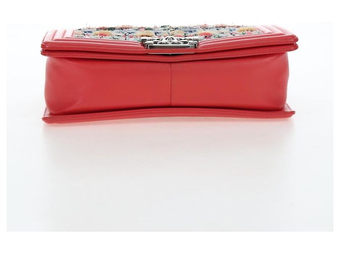 CHANEL Boy Chanel 25 Borsa a tracolla con catena in tweed rosa argento CC Auth BA14598SAM - vista 5