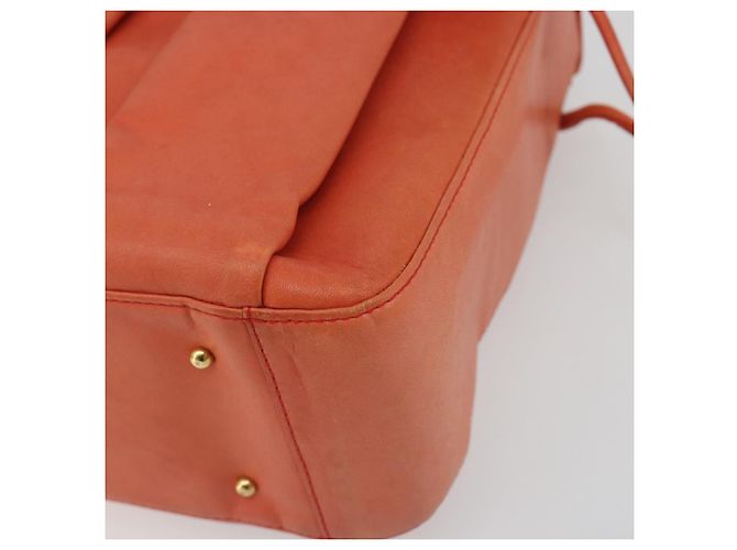 Borsa a mano con catena BALLY in pelle Orange Gold Auth 196277 D'oro Arancione - vista 10