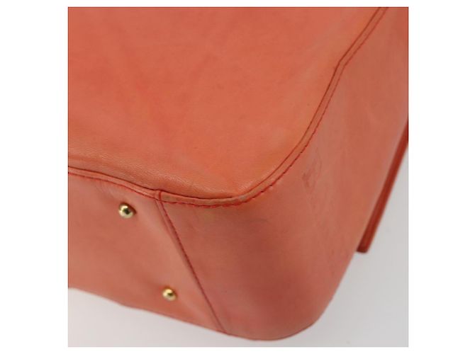 Borsa a mano con catena BALLY in pelle Orange Gold Auth 196277 D'oro Arancione - vista 15