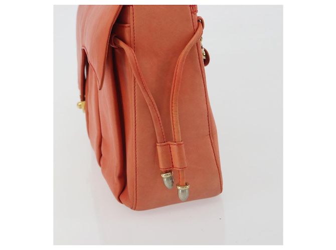 Borsa a mano con catena BALLY in pelle Orange Gold Auth 196277 D'oro Arancione - vista 17