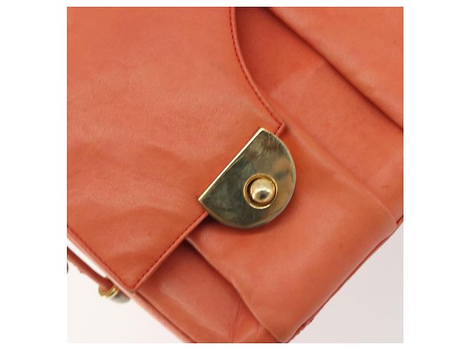 Borsa a mano con catena BALLY in pelle Orange Gold Auth 196277 D'oro Arancione - vista 19