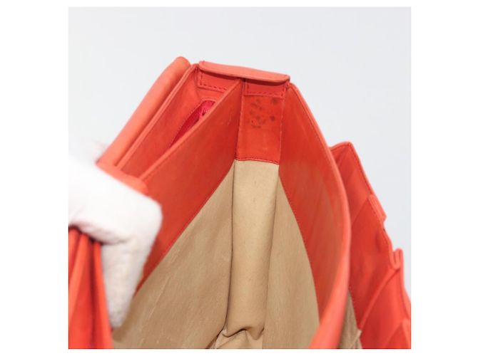 Borsa a mano con catena BALLY in pelle Orange Gold Auth 196277 D'oro Arancione - vista 21