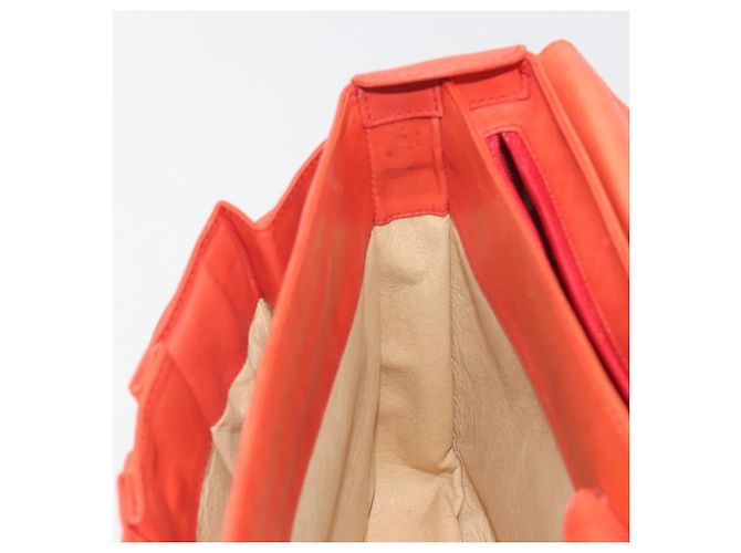 Borsa a mano con catena BALLY in pelle Orange Gold Auth 196277 D'oro Arancione - vista 22
