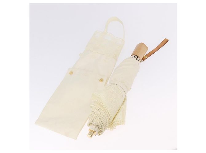 Céline Ombrello pieghevole CELINE Nylon White Gold Auth 193720M Bianco D'oro - vista 12