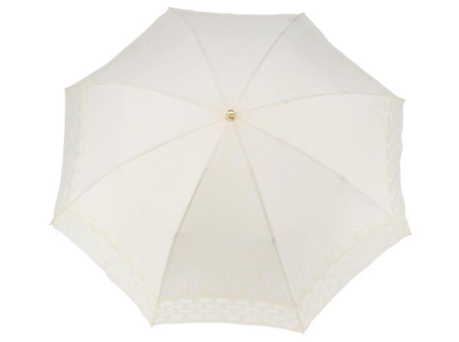 Céline Ombrello pieghevole CELINE Nylon White Gold Auth 193720M Bianco D'oro - vista 13