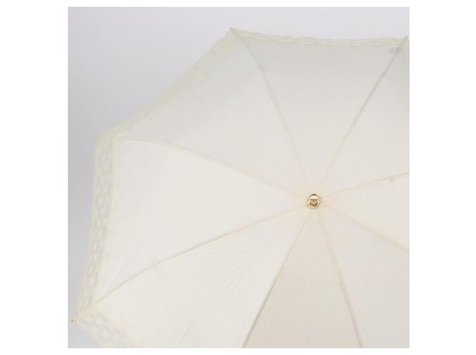 Céline Ombrello pieghevole CELINE Nylon White Gold Auth 193720M Bianco D'oro - vista 2