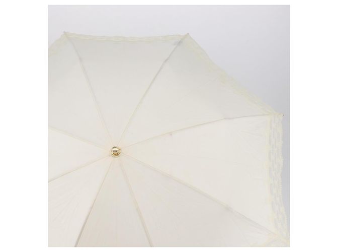 Céline Ombrello pieghevole CELINE Nylon White Gold Auth 193720M Bianco D'oro - vista 3