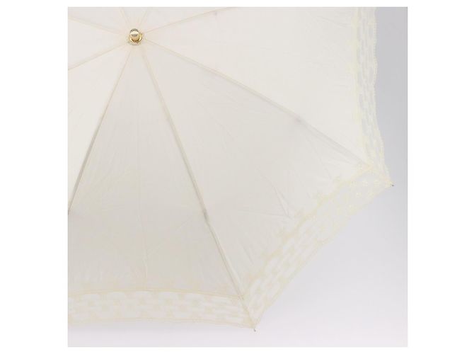 Céline Ombrello pieghevole CELINE Nylon White Gold Auth 193720M Bianco D'oro - vista 5