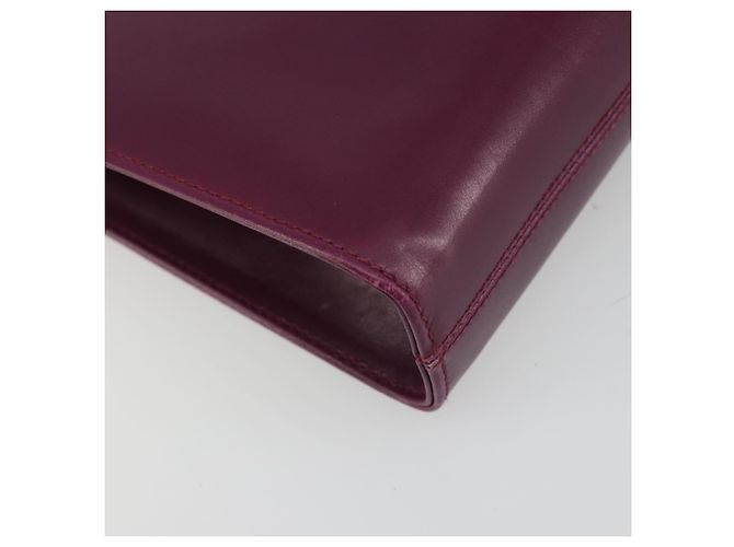 Sac à épaule Salvatore Ferragamo Gancini Chain en cuir violet et or Auth 196275A Doré - vue 10