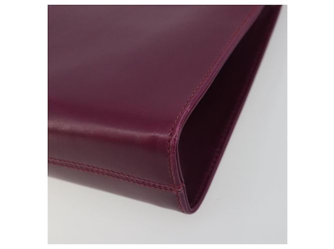 Sac à épaule Salvatore Ferragamo Gancini Chain en cuir violet et or Auth 196275A Doré - vue 14
