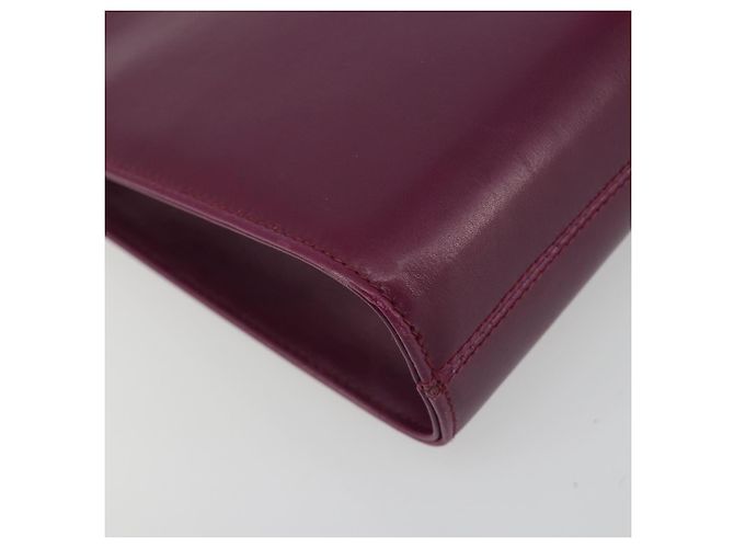 Sac à épaule Salvatore Ferragamo Gancini Chain en cuir violet et or Auth 196275A Doré - vue 15