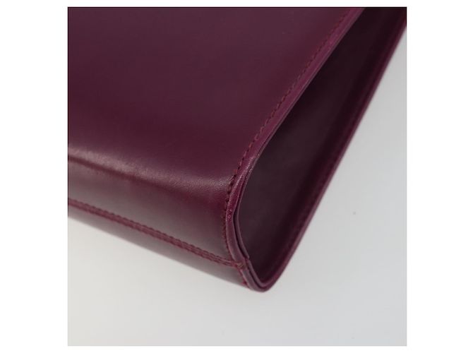 Sac à épaule Salvatore Ferragamo Gancini Chain en cuir violet et or Auth 196275A Doré - vue 16