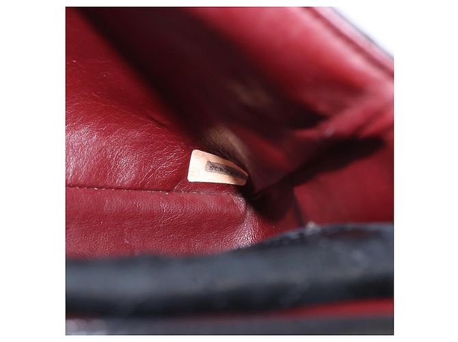 Borsa a tracolla CHANEL Matelasse con catena in pelle d'agnello nera e oro CC Auth 195725 Nero D'oro - vista 12