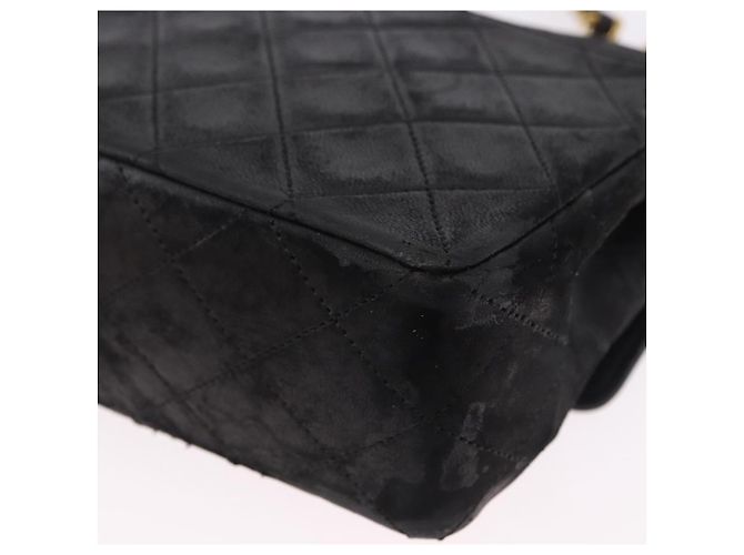 Borsa a tracolla CHANEL Matelasse con catena in pelle d'agnello nera e oro CC Auth 195725 Nero D'oro - vista 16