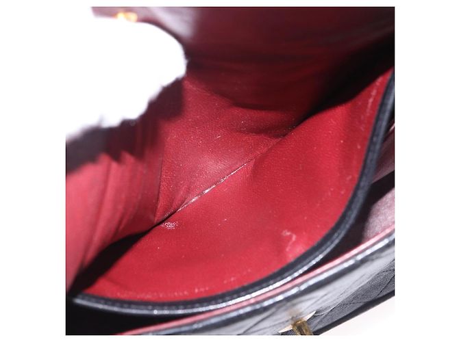 Borsa a tracolla CHANEL Matelasse con catena in pelle d'agnello nera e oro CC Auth 195725 Nero D'oro - vista 25