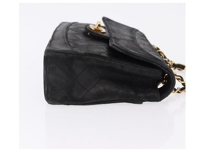 Borsa a tracolla CHANEL Matelasse con catena in pelle d'agnello nera e oro CC Auth 195725 Nero D'oro - vista 3