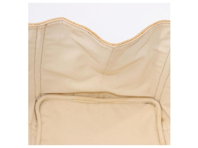 Borsa Tote PRADA Canapa GM Paglia Beige Oro Auth 194284 D'oro - vista 20