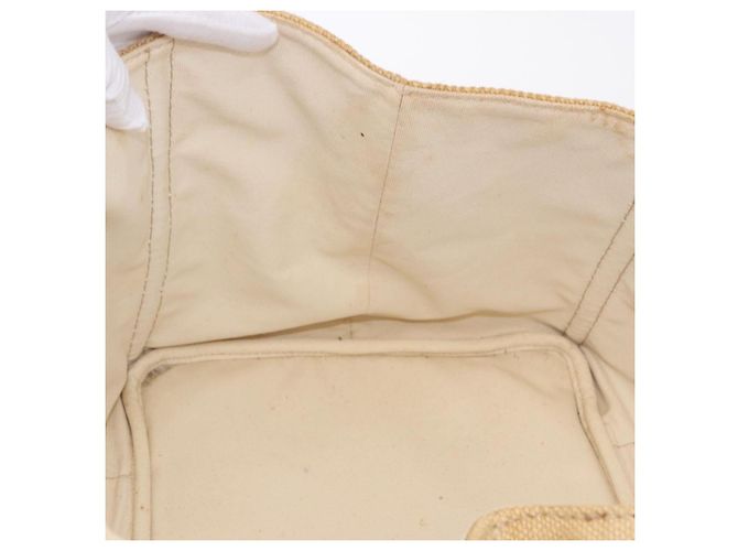 Borsa Tote PRADA Canapa GM Paglia Beige Oro Auth 194284 D'oro - vista 21