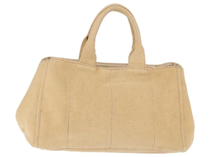 Borsa Tote PRADA Canapa GM Paglia Beige Oro Auth 194284 D'oro - vista 3