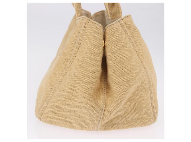 Borsa Tote PRADA Canapa GM Paglia Beige Oro Auth 194284 D'oro - vista 5
