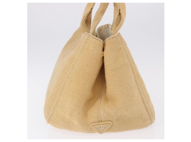 Borsa Tote PRADA Canapa GM Paglia Beige Oro Auth 194284 D'oro - vista 6